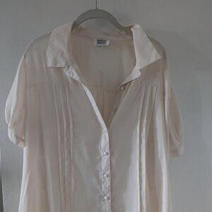 Unique Vintage Plus Size Cream Short Sleeve Colvin Blouse